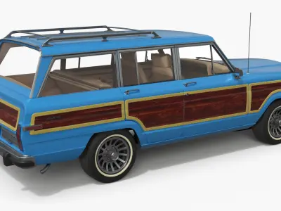  Vintage Family Station Wagon Blue 