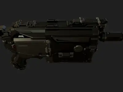 Gun Sci-Fi Low-poly 3D model