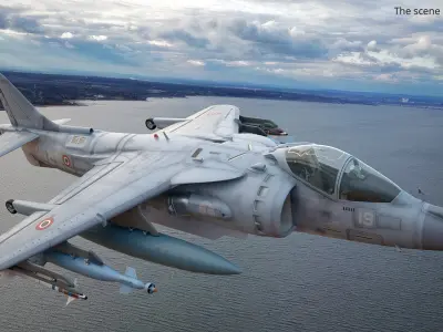  Spanish Navy Harrier VTOL Aircraft Light Rigged 