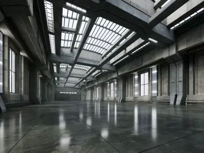Cinematic Vehicle Hangar - Cinematic Environment - 003 Low-poly 3D model
