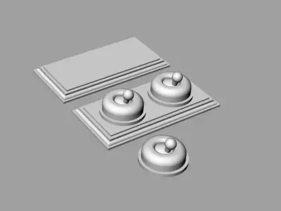 Dolls House Double Light Switch Victorian Period Miniature  Free 3D print model