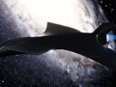 Space Ship in Space Scene 3D model