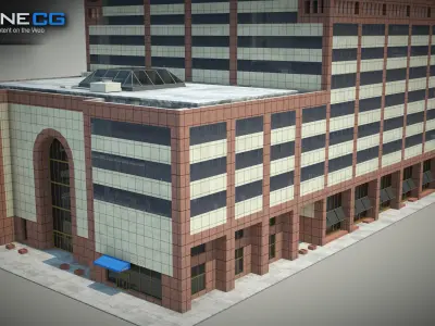 NYC Building AXA Equitable Center Low-poly 3D model