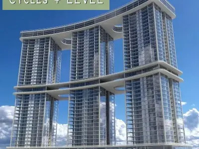 Skyscraper 9 high rise building 3D model