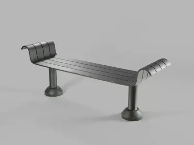Bench metal Low-poly 3D model