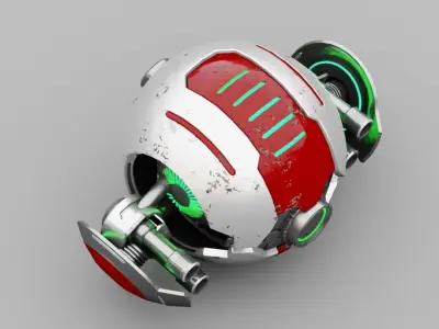 Ball Droid rigged- animated character 3D model