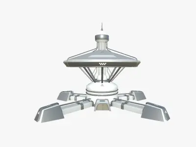 SciFi Facility C02 White Gray - Sci Fi Exterior Design Low-poly 3D model