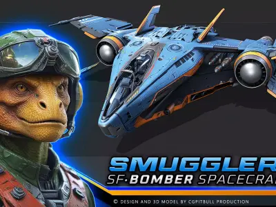 SF Smuggler Bomber  Low-poly 3D model