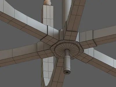 John Richard Acrylic  and Brass Six Light Chandelier Large 3D model