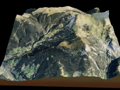 Seceda Mountain 3d model terrain 3D model