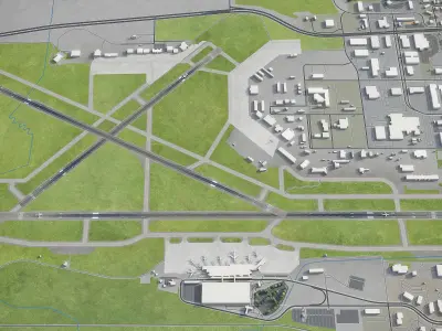 Madison - Dane County Airport - MSN Low-poly 3D model