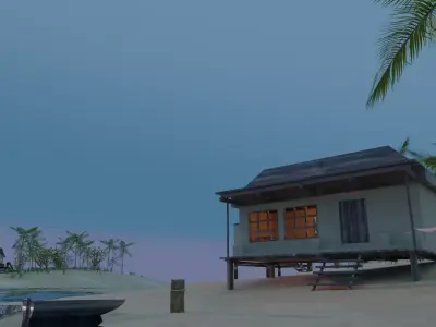 Remote tropical island 3D model