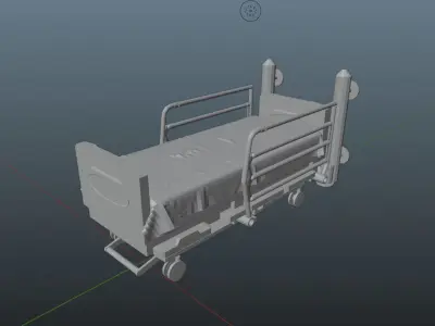 Hospital Bed High and Low Poly Low-poly 3D model