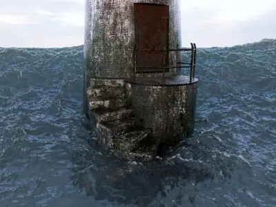 Old Lighthouse Low-poly 3D model