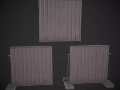 Container Fence Low-poly 3D model