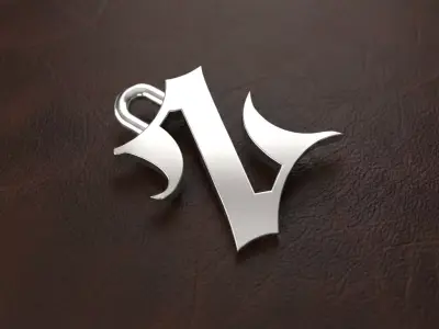 Gothic Letter Z Pendant 3D print model
