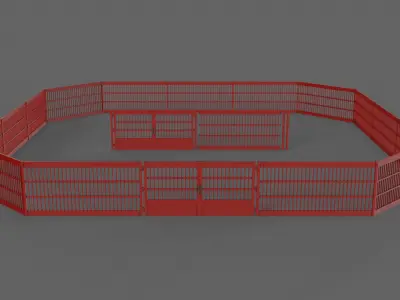 PBR Gate and Fence 5 Low-poly 3D model