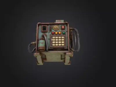 Retro Power Terminal Low-poly 3D model
