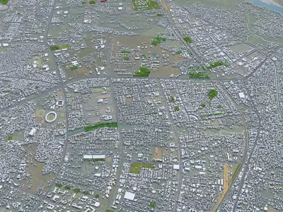 Bhubaneswar Odisha India 20km Low-poly 3D model