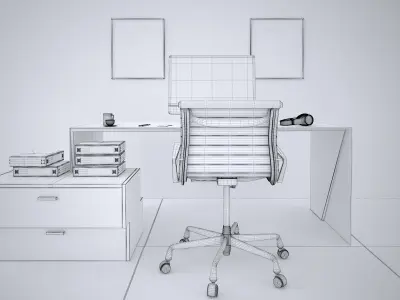 Office Desk - Interior Office Furniture 08 3D model