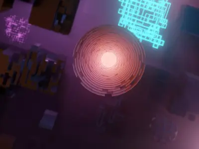 Animated Sci-fi Scene 3D model