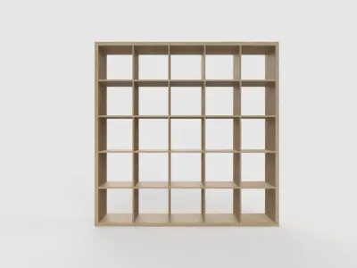 IKEA KALLAX Shelf Unit 5x5 Walnut Effect Light Grey 3D model