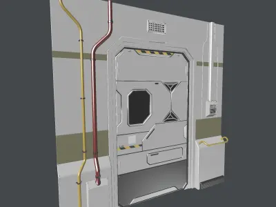 Lab Sci Fi Door Low-poly 3D model