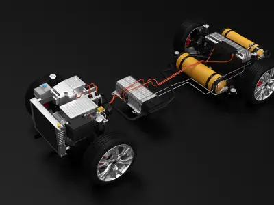  FWD Hydrogen Fuel Cell Car Chassis 