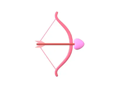 Cartoon Cupid Bow v1 002 Low-poly 3D model