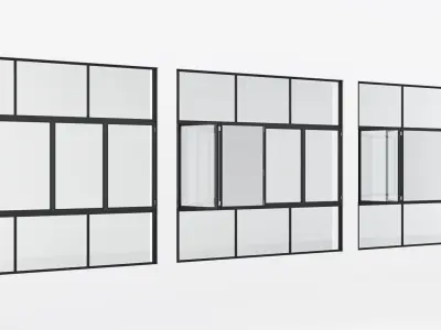 Aluminium window 16 3D model