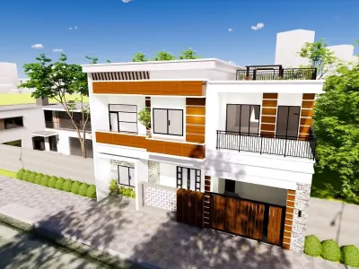 2 Floor House Design Modern Style  3D model
