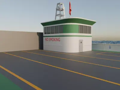 Midsize Car Ferry Low-Poly Free low-poly 3D model