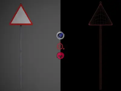 Traffic Signs Low-poly 3D model