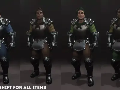 Modular Character System Low-poly 3D model