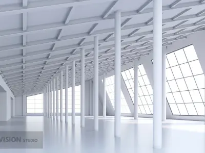 Basemesh interior space 02 Low-poly 3D model