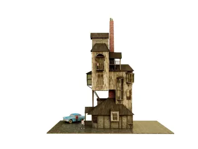 Ron Weasleys house Low-poly 3D model