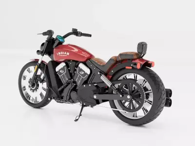 Indian Scout 3D Model with Back Seat Motorcycle 3D model