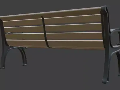 Classic Park Bench 3D model buy