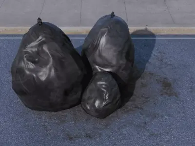 Garbage bags Low-poly 3D model
