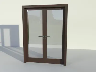 Glass-Door Low-poly 3D model