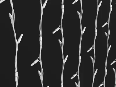 Garland of light bulbs Low-poly 3D model