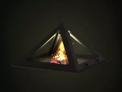 Pyramid Shaped Fireplace 3D model