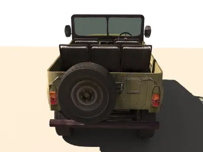 Uaz Russian Army Vehicle Lowpoly Low-poly 3D model