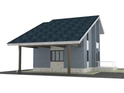 Cottage with garage  3D model