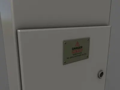 PBR Electric Box Grey V4 Low-poly 3D model