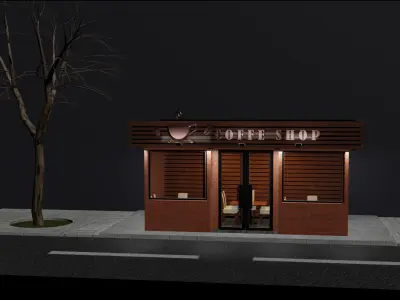 COFFEE SHOP Exterior and Interior 3D model