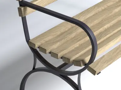 Bench  Low-poly 3D model
