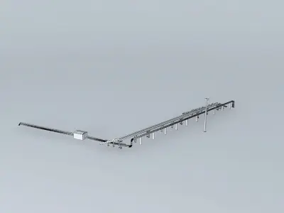 Riga Latvia station Zemitani pedestrian bridge and pipeline Free 3D model