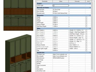 Parametric Entryway Closet and Shoe Rack Revit Family 3D model