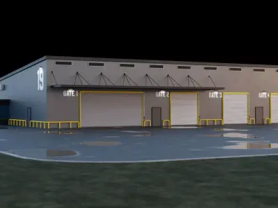 Warehouse Storage Building Exterior 3D model